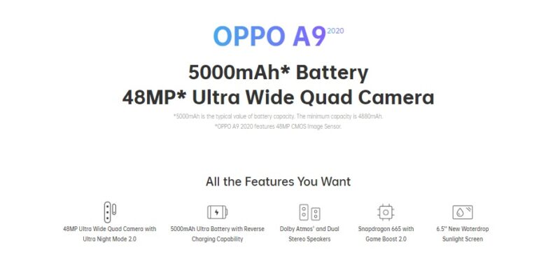 Oppo a9 2020 features