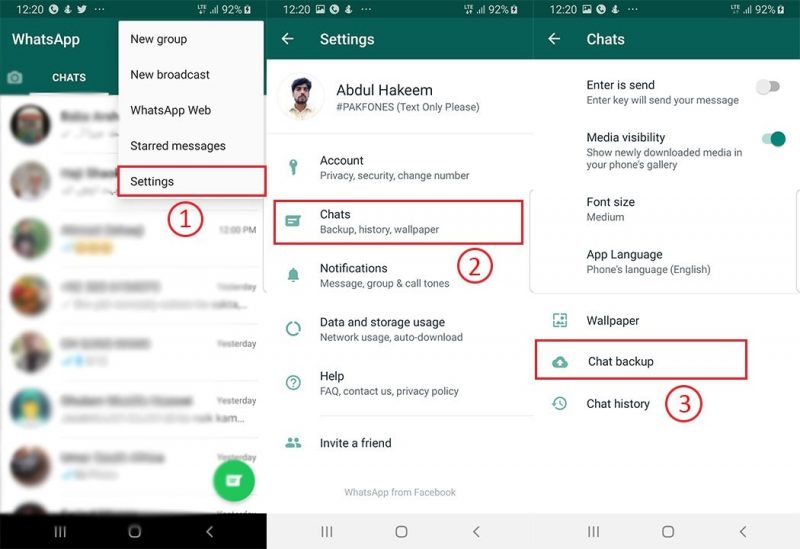 how to make backup of whatsapp