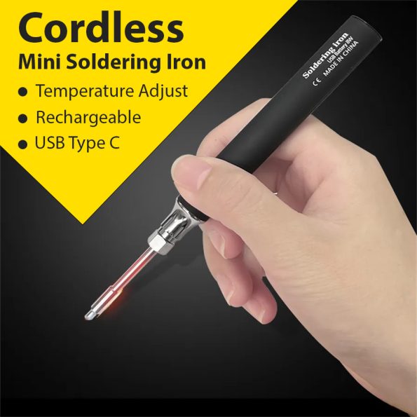USB Rechargeable Mini Soldering Iron, Temperature Adjustment